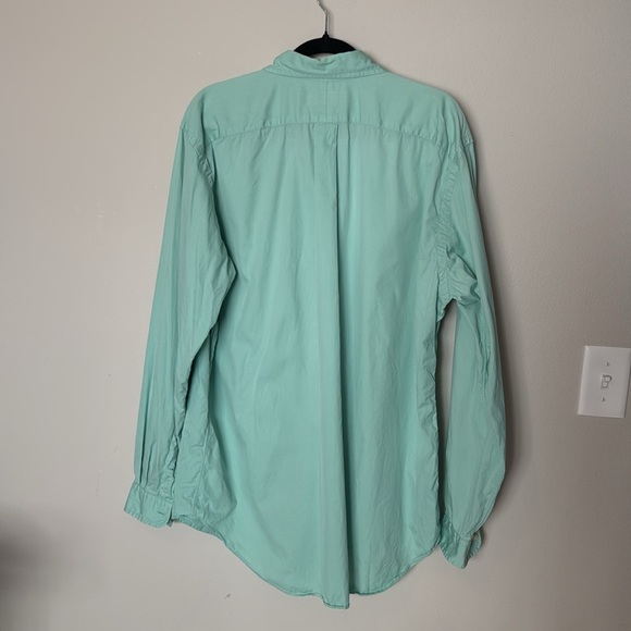 Ralph Lauren Beach Twill 100% Cotton Button Up Light Green Lg Tall and Long - Picture 7 of 13